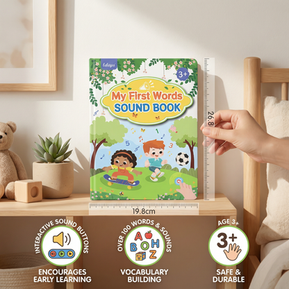 Interactive Sound Book with Pressable Audio Buttons for Toddler Vocabulary Learning