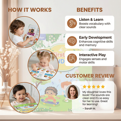 Interactive Sound Book with Pressable Audio Buttons for Toddler Vocabulary Learning