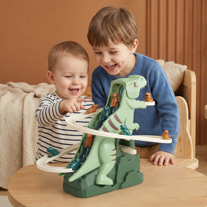 Dinosaur Slide Roller Coaster for Kids with Climbing Track and Indoor Outdoor Use