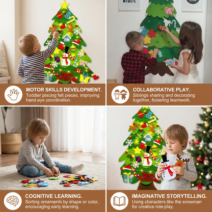 Interactive Felt Christmas Tree with Removable Ornaments for Kids All Vera Mart
