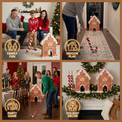 Tabletop Mini Golf Set with Gingerbread Theme and Golf Club for Holiday Parties