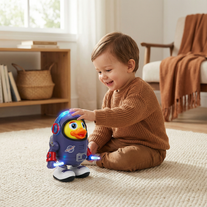 Musical Astronaut Duck Toy with Built-In Speaker and Dancing Movements