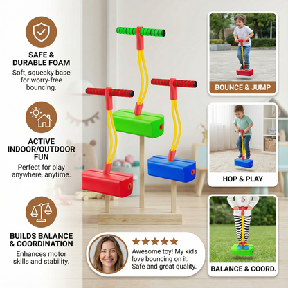 Foam Pogo Jumper with Non-Slip Footpad and Handle for Kids Indoor Outdoor Play