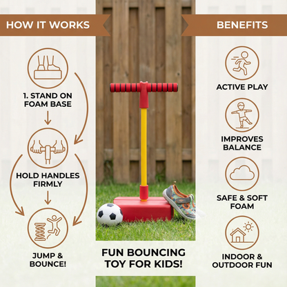 Foam Pogo Jumper with Non-Slip Footpad and Handle for Kids Indoor Outdoor Play