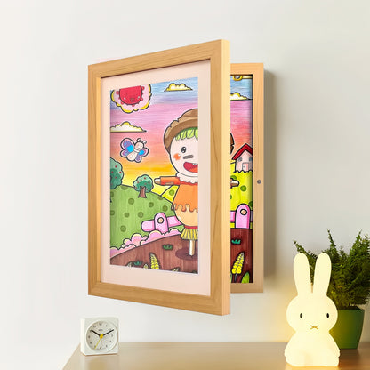 Magnetic Artwork Display Frame for Wall with 150 Sheet Storage Capacity