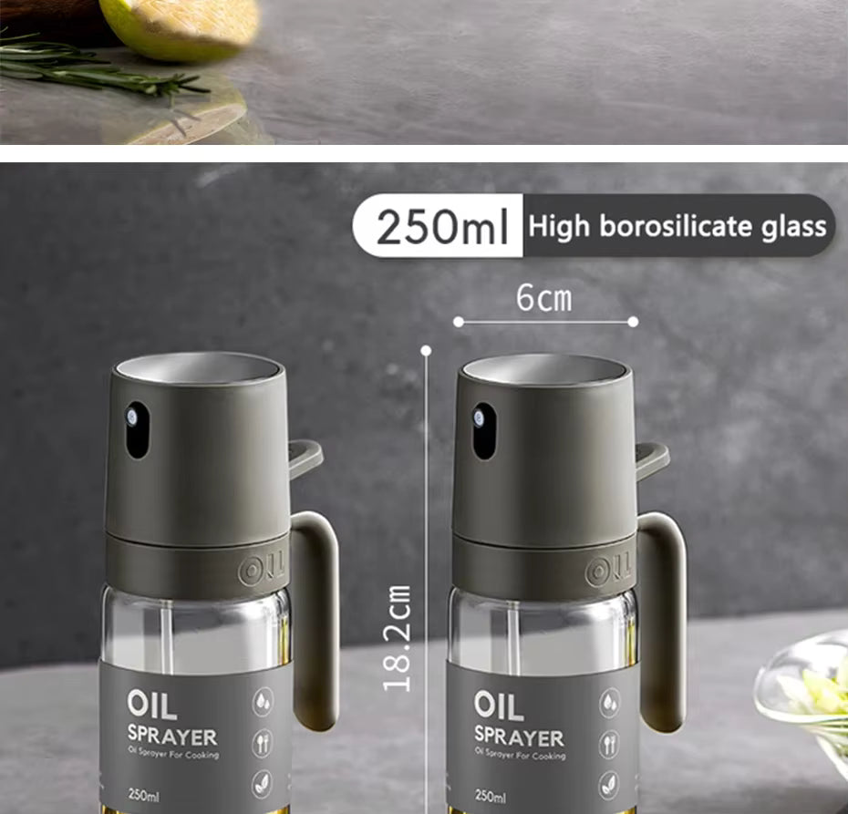 Glass Oil Sprayer 250ml with Fine Mist Pump and Ergonomic Handle