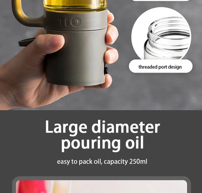 Glass Oil Sprayer 250ml with Fine Mist Pump and Ergonomic Handle